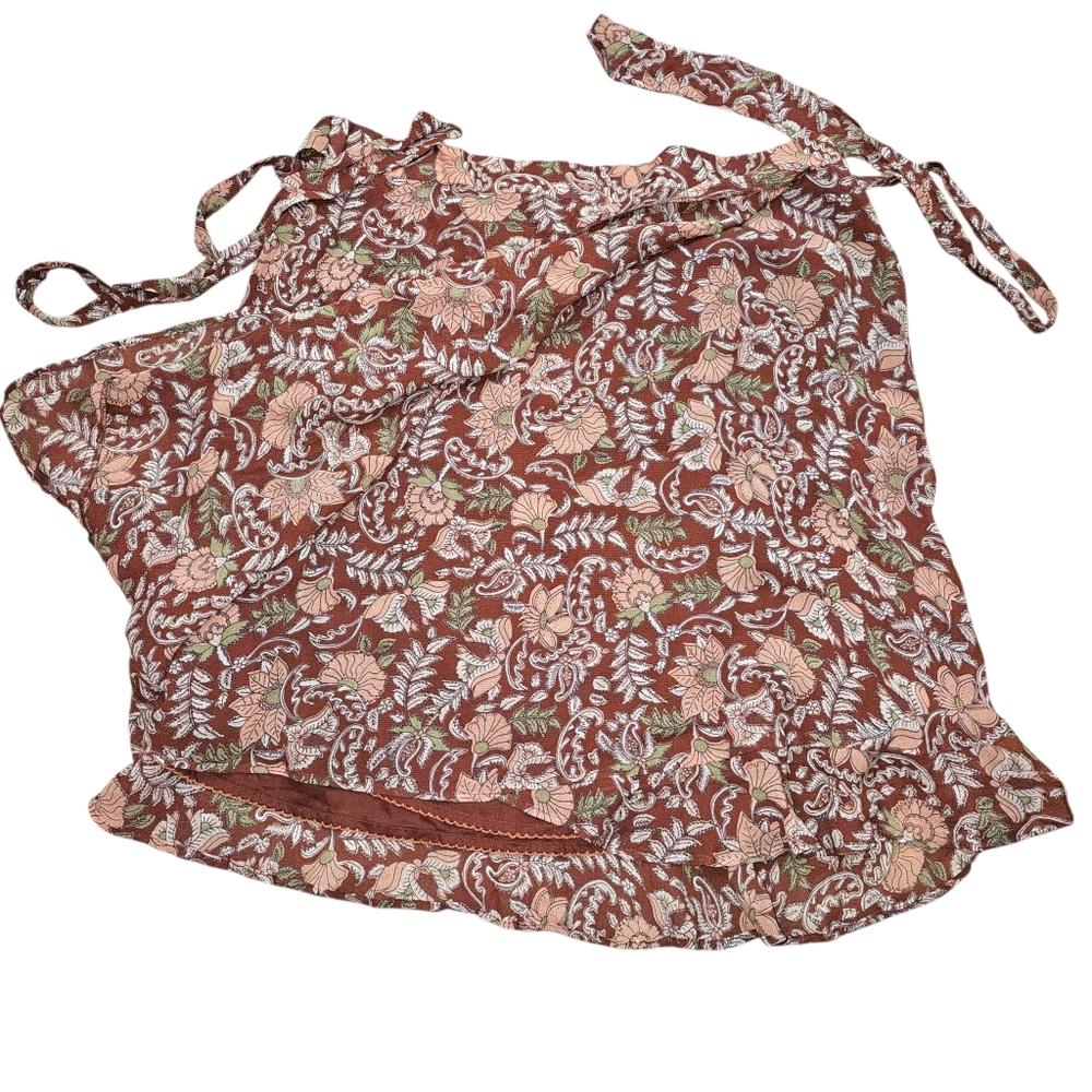Anthropologie Luca Ruffled Wrap Mini Skirt In L NWT - Picture 5 of 9
